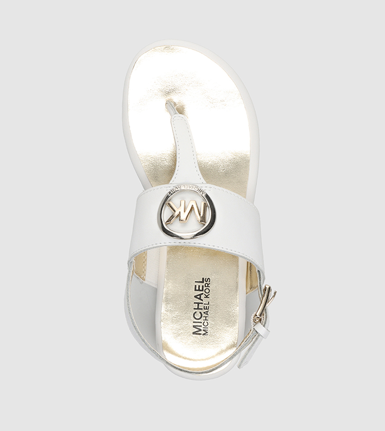 Buy Michael Kors Logo Charm Slingback Sandals In White | 6thStreet UAE