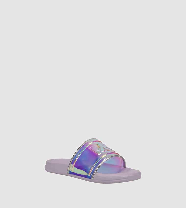 Buy Michael Kors Jett Iridescent Casual Slides In Purple