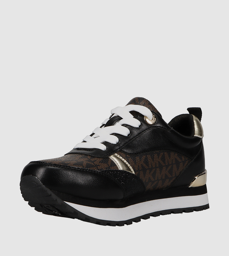 BILLIE DORIAN Monogram Pattern Lace-Up Sneakers