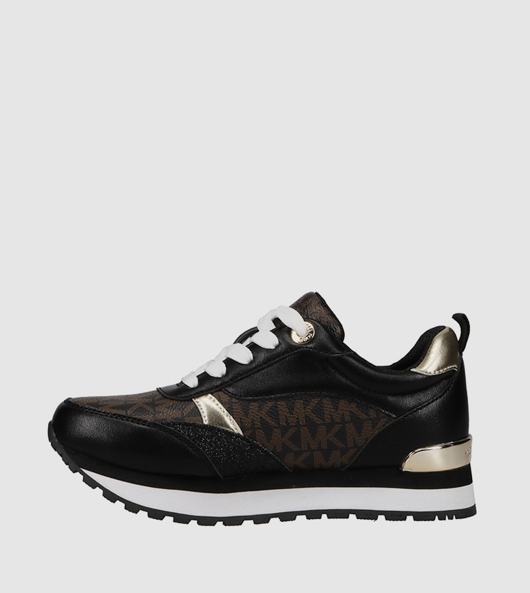 BILLIE DORIAN Monogram Pattern Lace-Up Sneakers