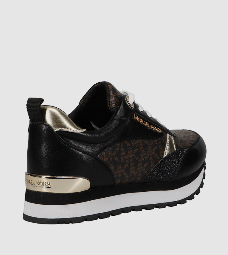 BILLIE DORIAN Monogram Pattern Lace-Up Sneakers