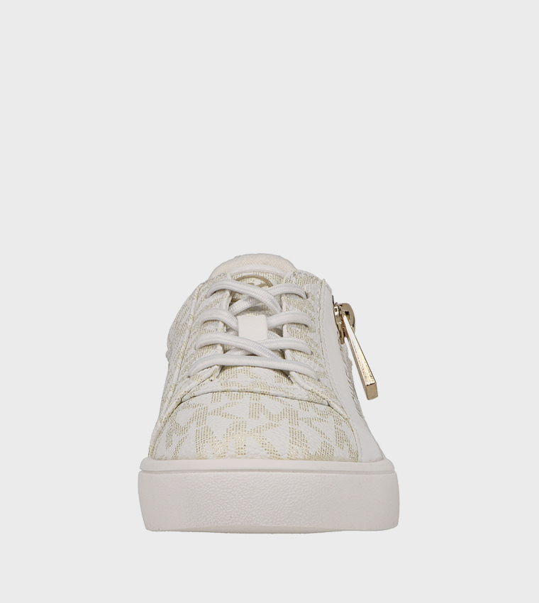 Buy Michael Kors JEM ALEX Monogram Lace Up Sneakers In Off White 