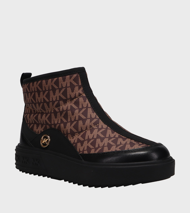 Buy Michael Kors EMMET COZY Logo Printed Ankle Boots In Black 6thStreet Bahrain