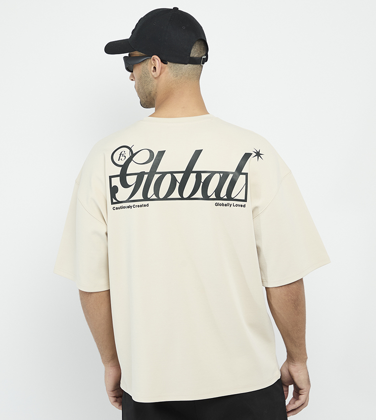 Back Printed Crew Neck T-Shirt
