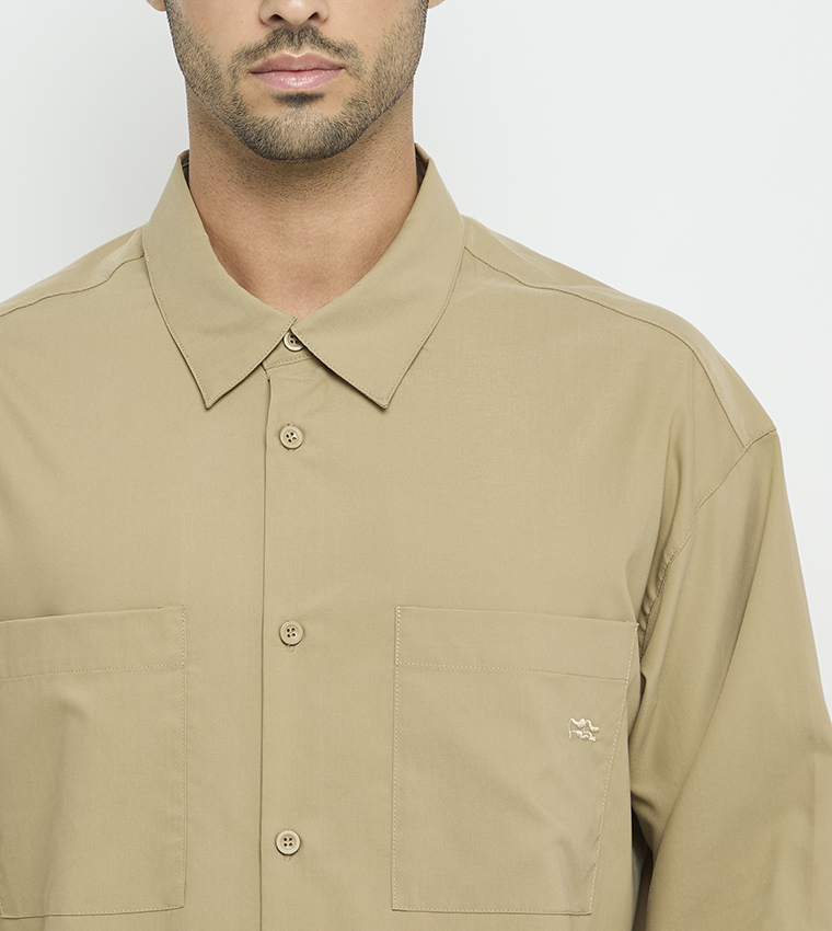 Solid Long Sleeves Tencel Shirt