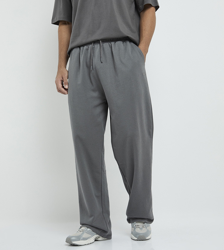 Solid Drawstring Waist Sweatpants