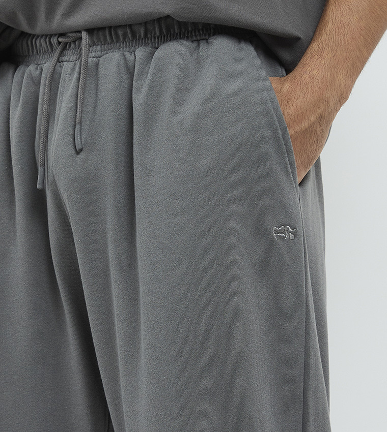 Solid Drawstring Waist Sweatpants