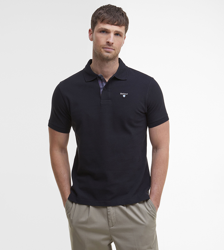 Logo Embroidered Tartan Polo T-Shirt