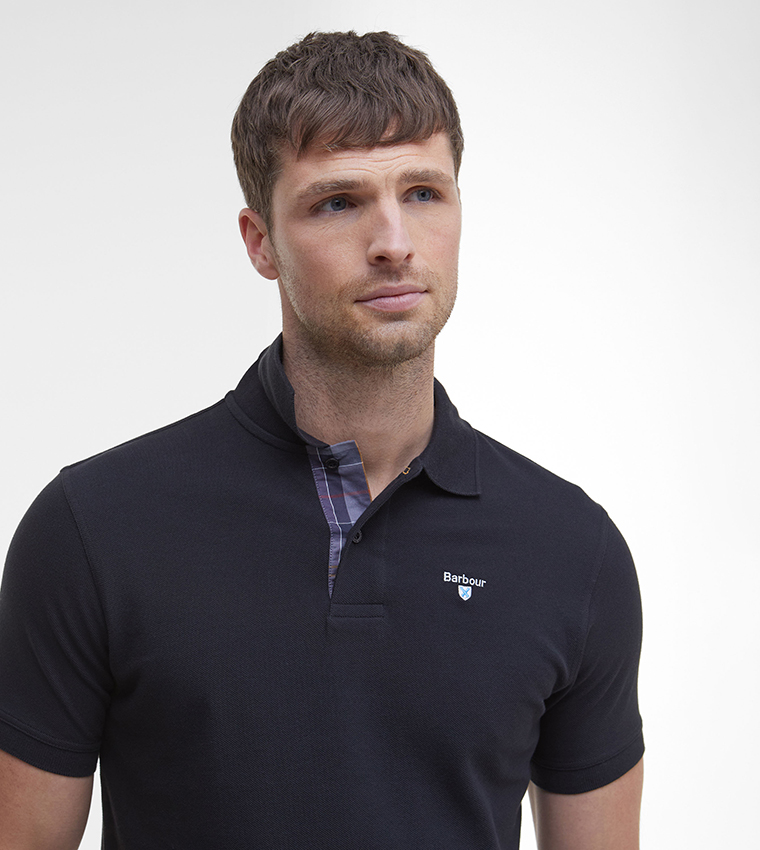 Logo Embroidered Tartan Polo T-Shirt