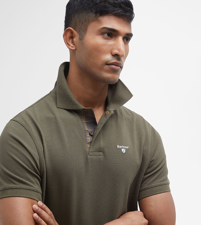 Logo Embroidered Tartan Polo T-Shirt