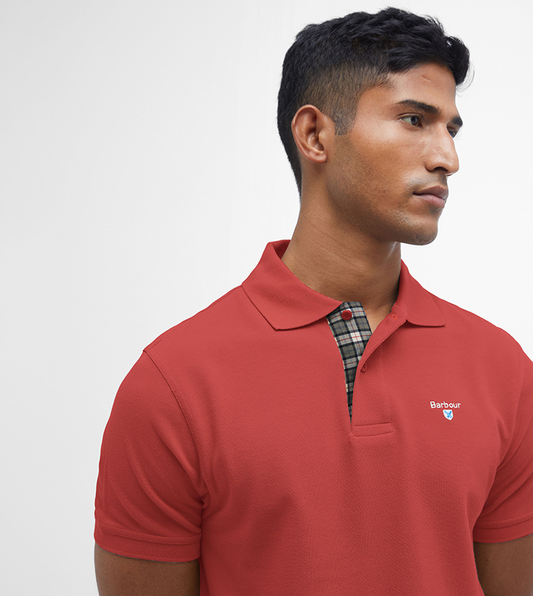 Logo Embroidered Tartan Polo T-Shirt