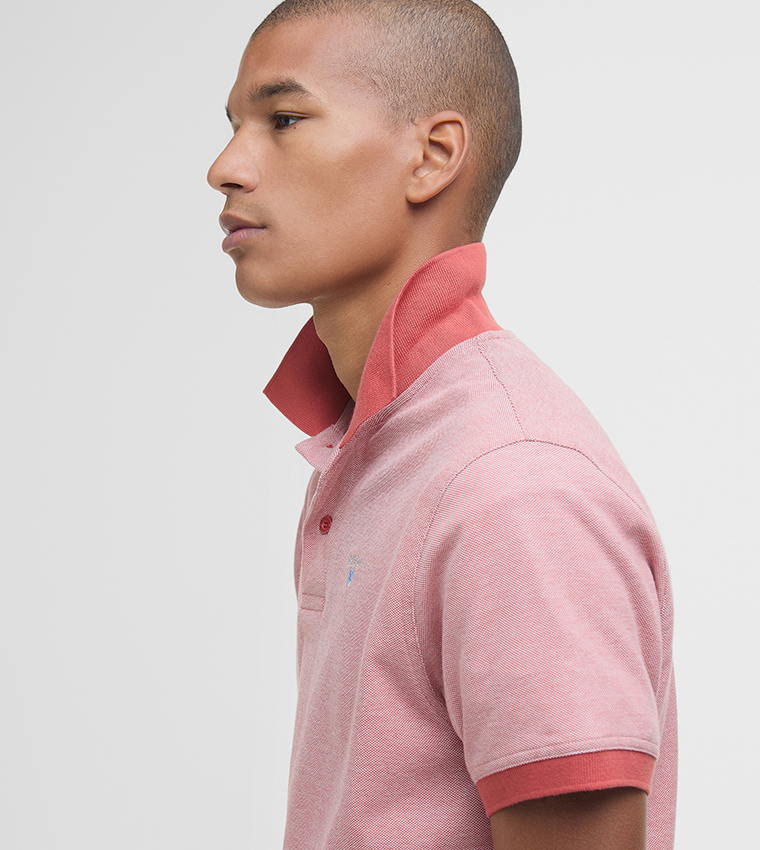 Contrast Trim Short Sleeves Polo T-Shirt