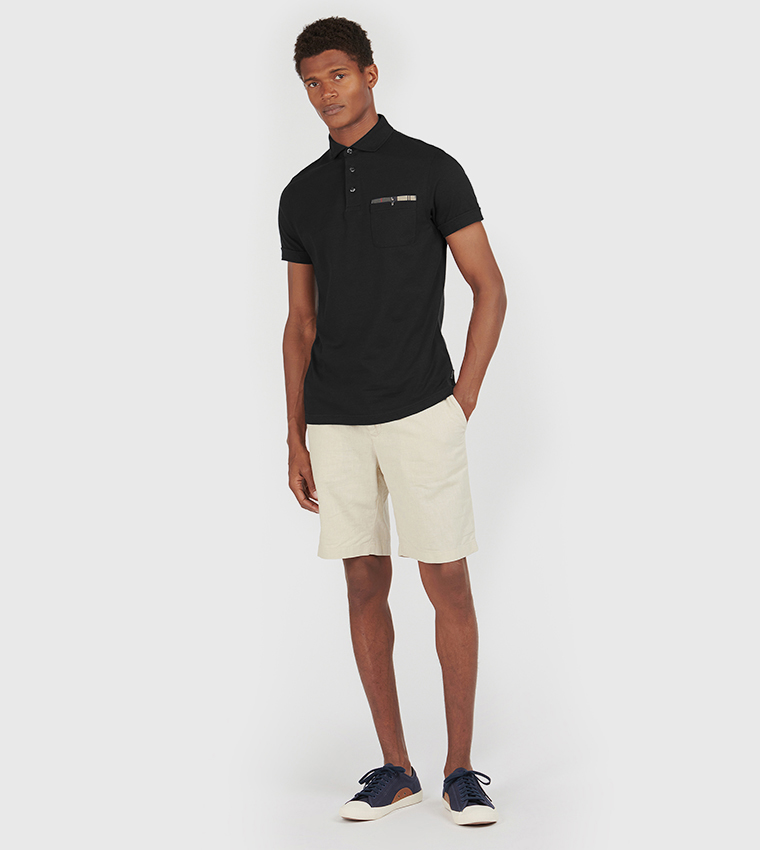 Contrast Detailed Pocket Polo T-Shirt