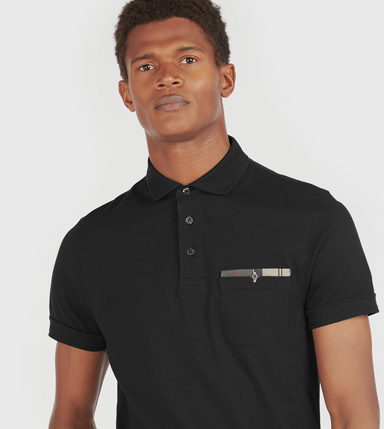 Contrast Detailed Pocket Polo T-Shirt