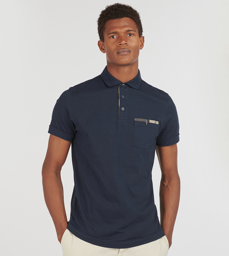 Contrast Detailed Pocket Polo T-Shirt
