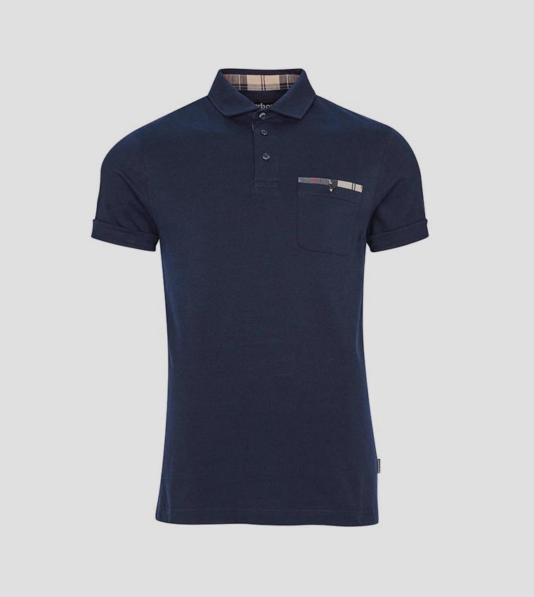 Contrast Detailed Pocket Polo T-Shirt