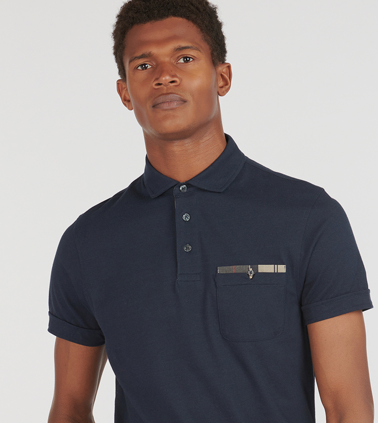 Contrast Detailed Pocket Polo T-Shirt