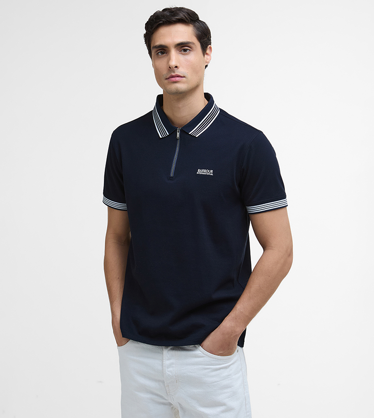 UPHAM Contrast Tipping Short Sleeves Polo T-Shirt