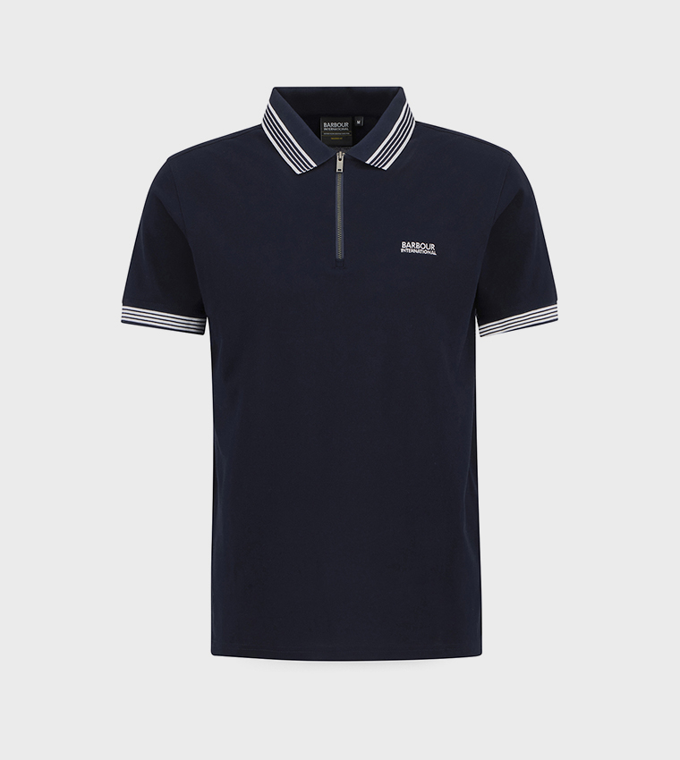 UPHAM Contrast Tipping Short Sleeves Polo T-Shirt