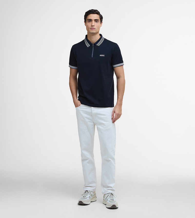 UPHAM Contrast Tipping Short Sleeves Polo T-Shirt