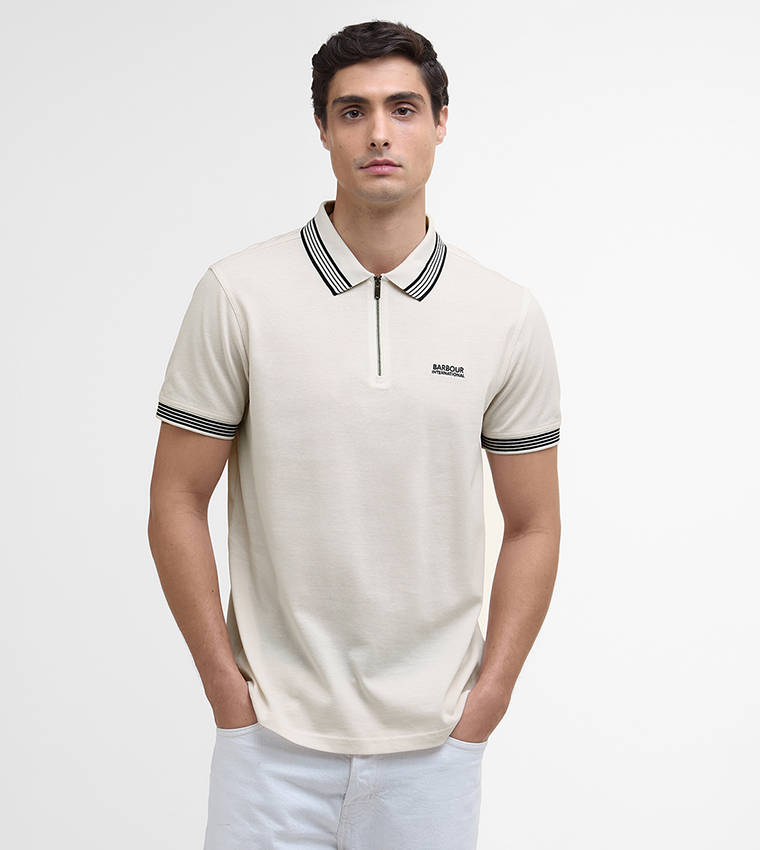 UPHAM Contrast Tipping Short Sleeves Polo T-Shirt