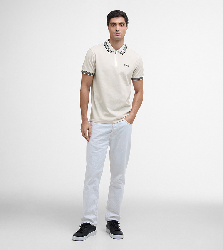 UPHAM Contrast Tipping Short Sleeves Polo T-Shirt