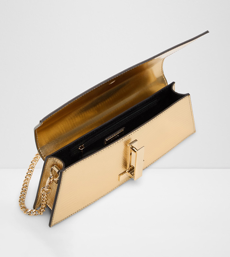 MMYCHAELA Metallic Clutch with Sling
