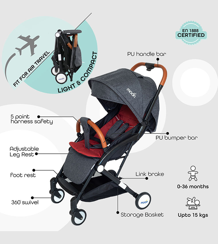 Compact Fold Travel Cabin Stroller Push Chair