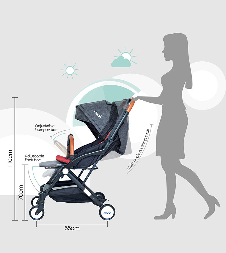 Compact Fold Travel Cabin Stroller Push Chair