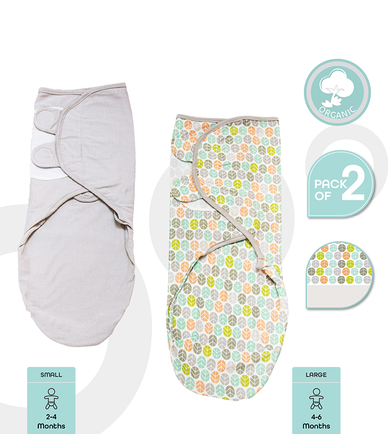  Babygrow Organic Swaddler Pack Of 2-Small/Large