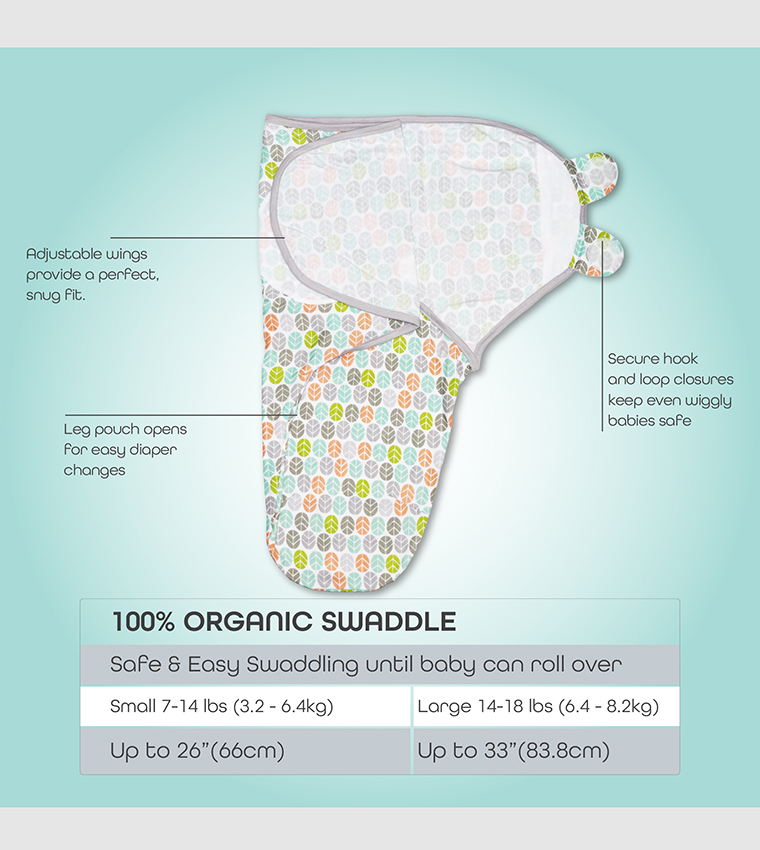  Babygrow Organic Swaddler Pack Of 2-Small/Large