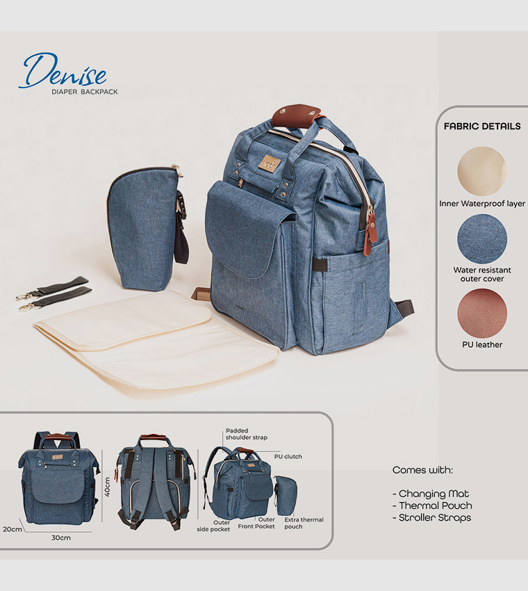 Blue hot sale diaper backpack