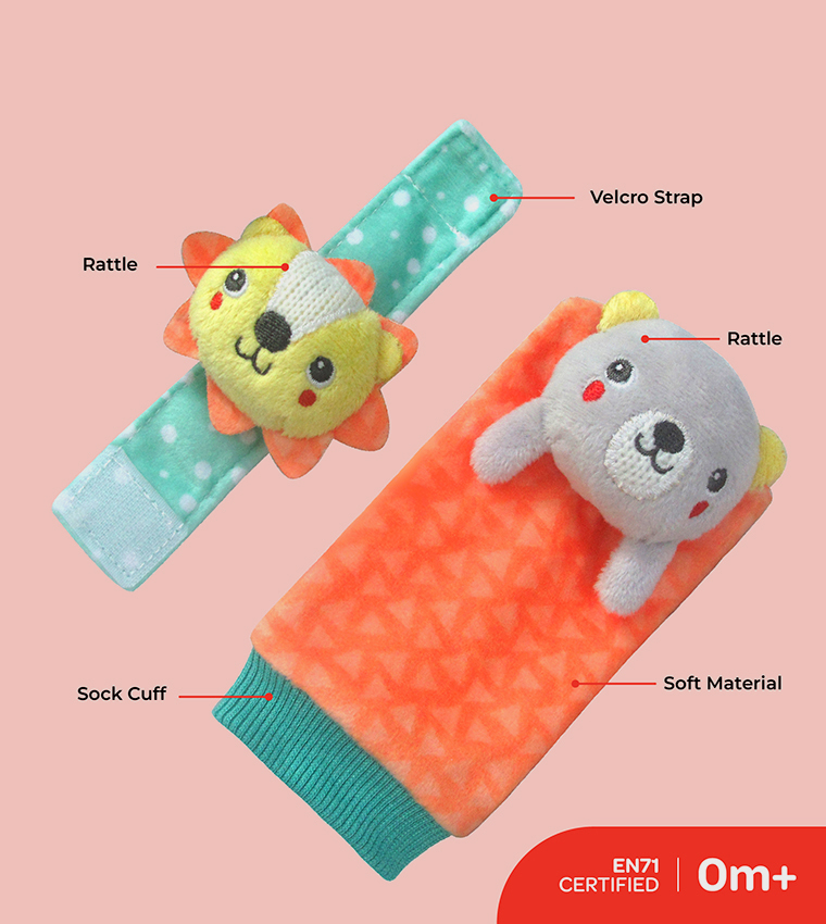  Babygrow Set of 4 Foot and Wrist Rattle