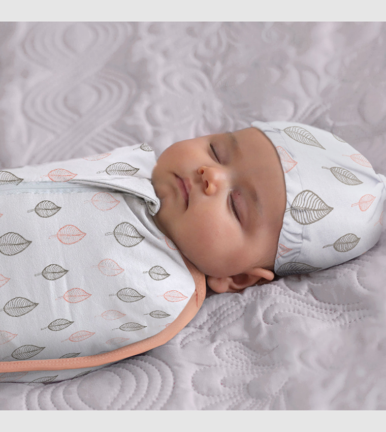  Babygrow 2-Pack Two-Way Zippered Swaddle Pods with Beanie