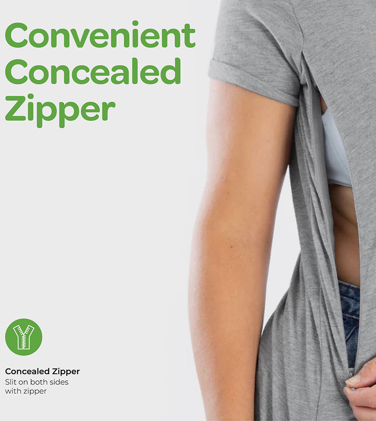  Babygrow Organic Dual Sided Zippered Feeding T-Shirt for Breastfeeding Moms