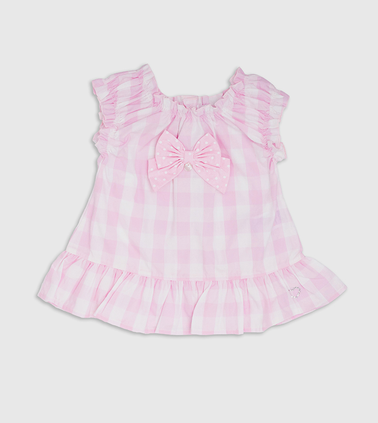  Babygrow Gingham Bow Detailed Tunic Top and Leggings