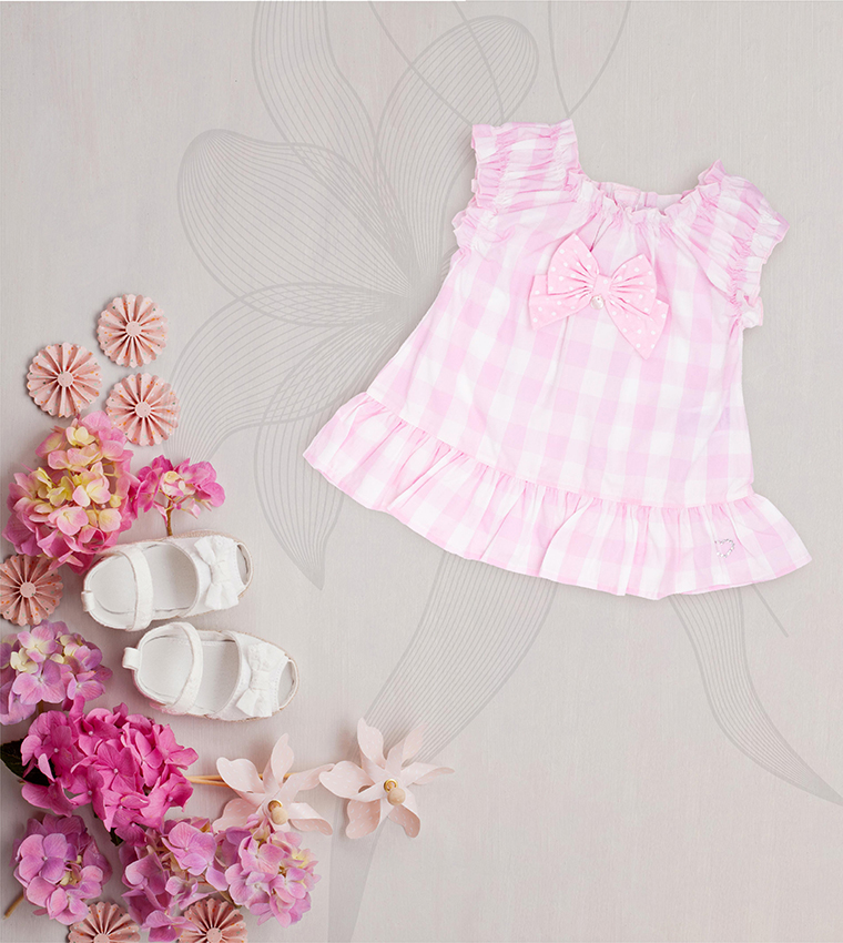  Babygrow Gingham Bow Detailed Tunic Top and Leggings