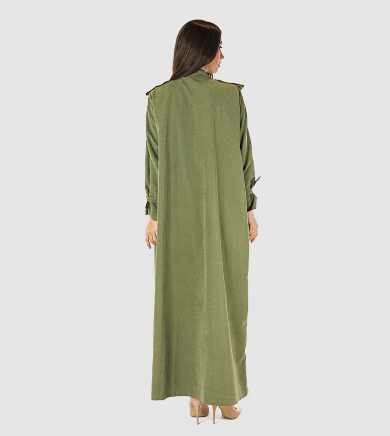 Moistreet  Abayas - Green  Abayas
