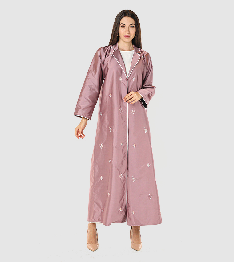 Embellished Notch Lapel Abaya