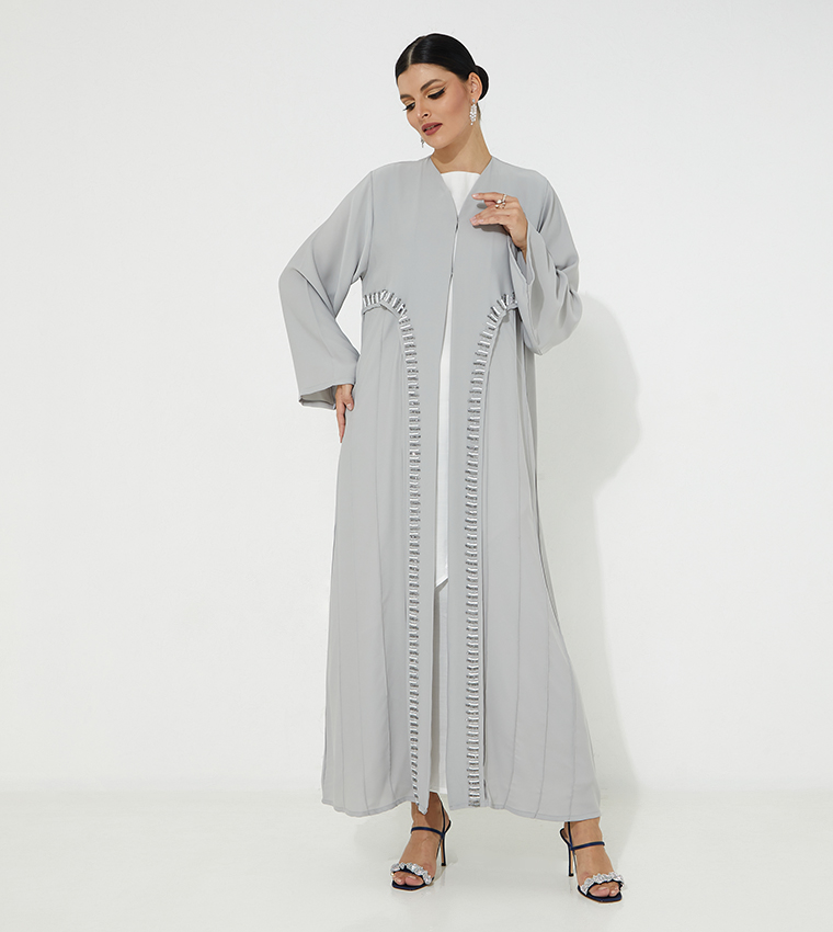 Moistreet  Abayas - Grey Abayas