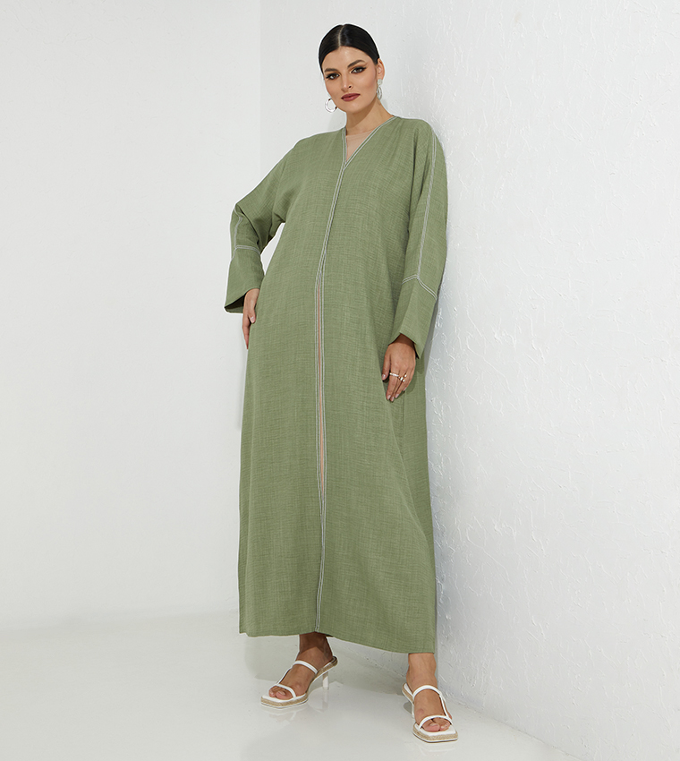 Moistreet  Abayas - Green Abayas