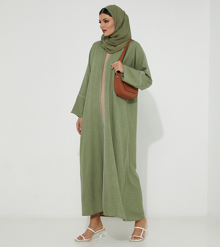 Moistreet  Abayas - Green Abayas
