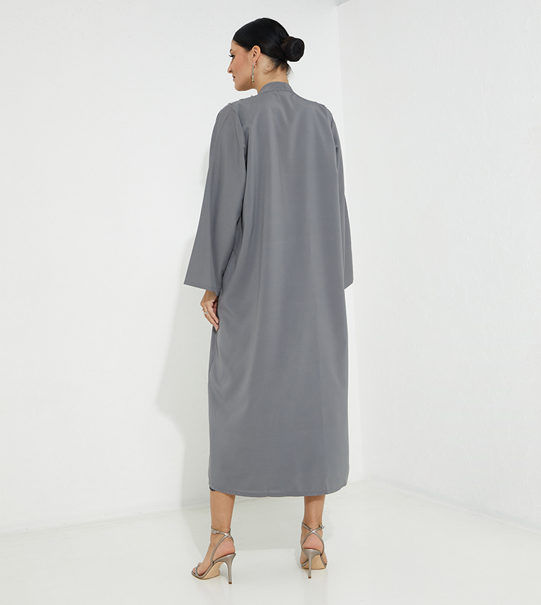 Moistreet  Abayas - Grey Abayas
