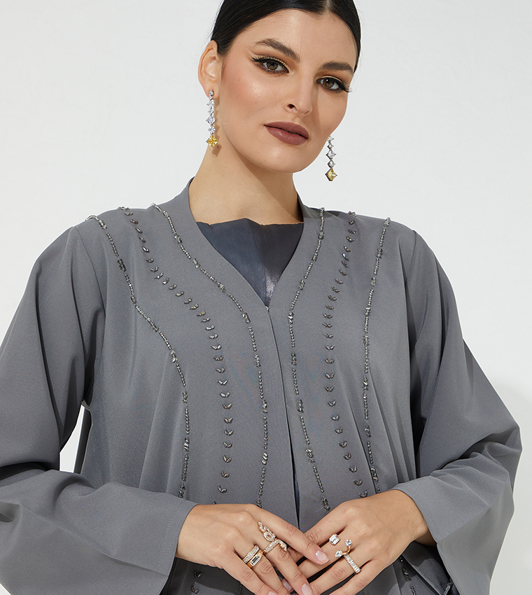 Moistreet  Abayas - Grey Abayas