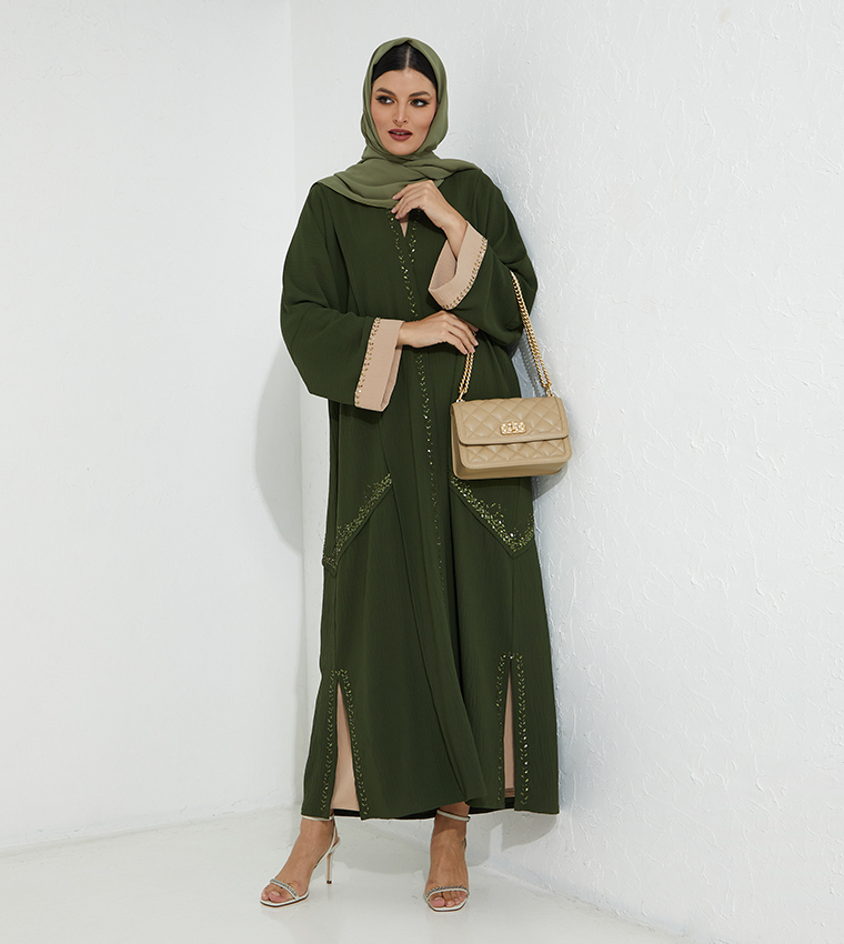 Moistreet  Abayas - Green Abayas
