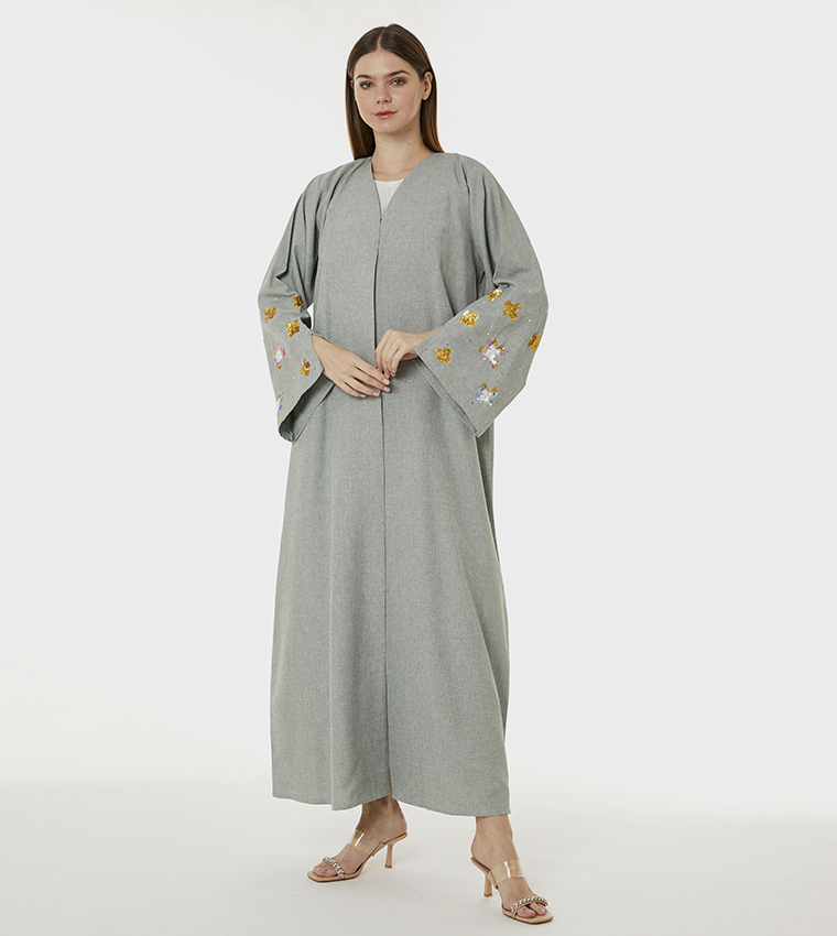 Moistreet  Abayas - Grey Abayas