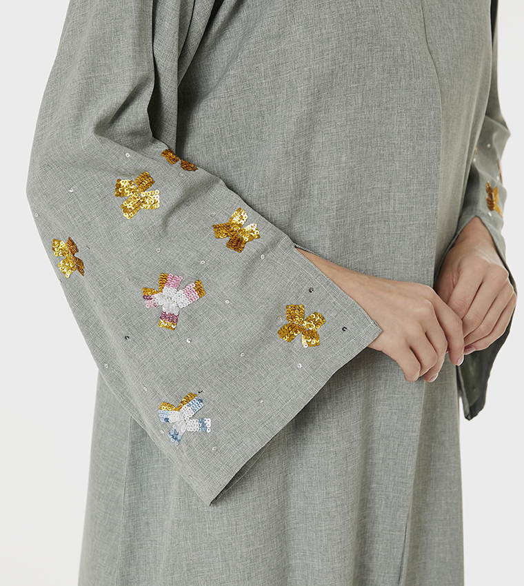 Moistreet  Abayas - Grey Abayas