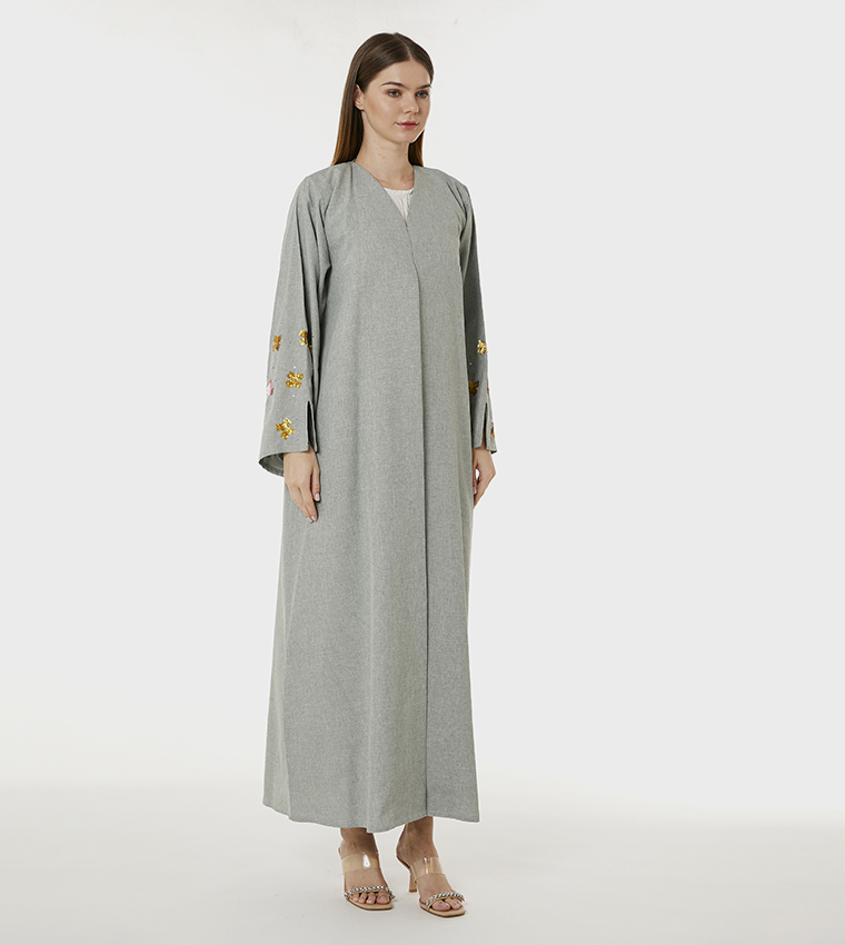 Moistreet  Abayas - Grey Abayas