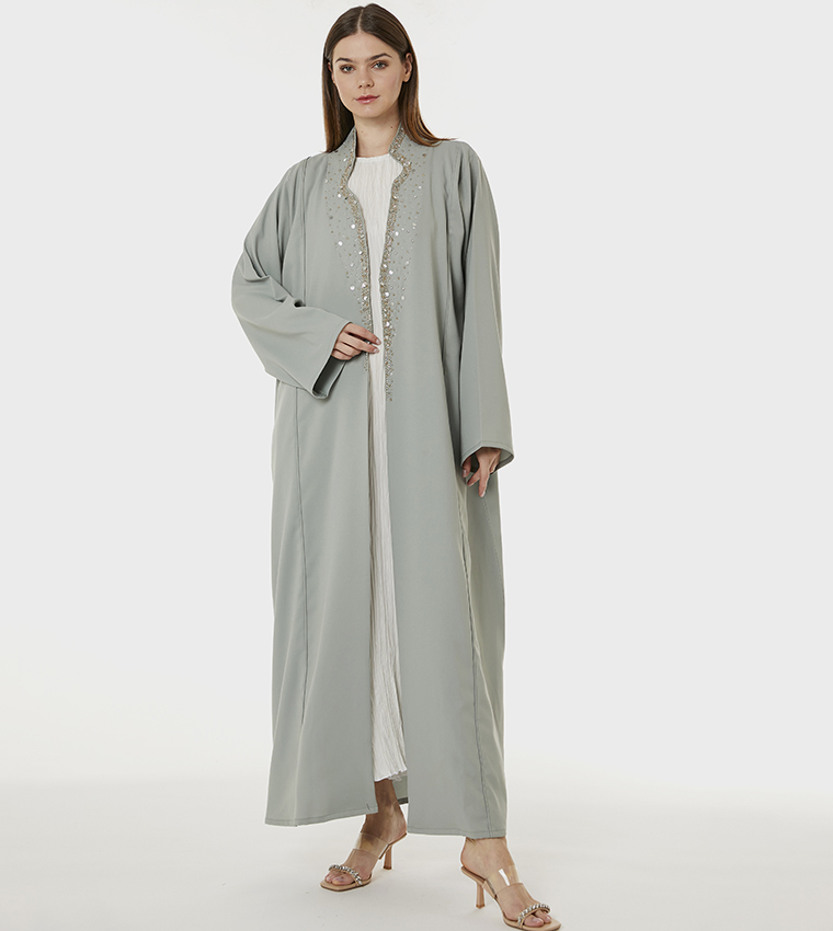 Indonesian Crepe Hand Embellished Abaya