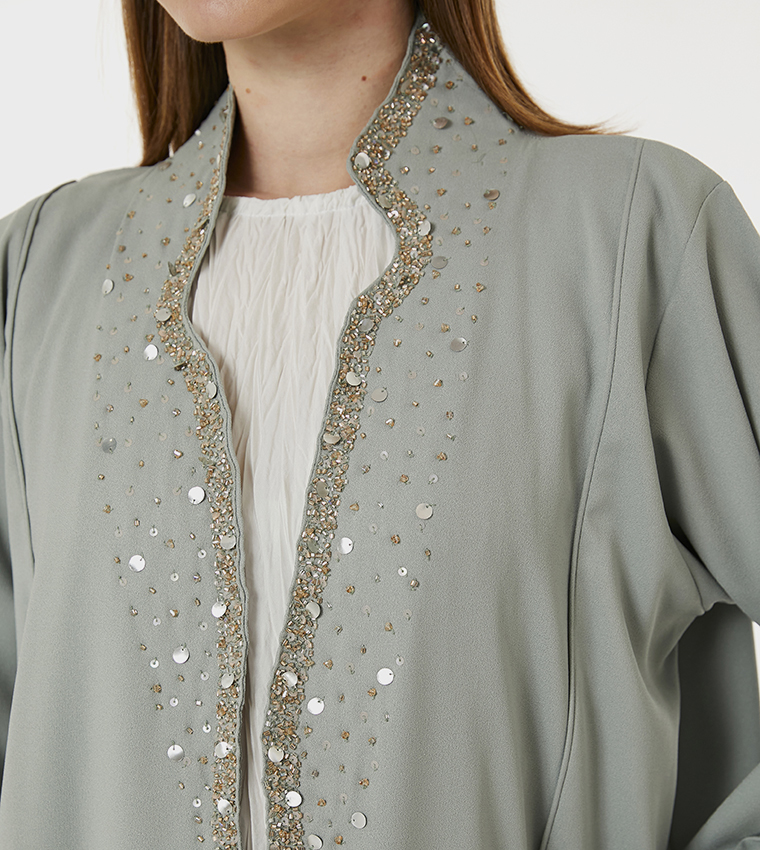 Indonesian Crepe Hand Embellished Abaya